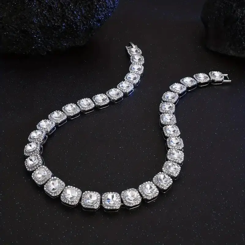 Rhinestone Decor Chain Collar For Small Medium Large Dogs & Cats, Pet Necklace With Adjustable Buckle, Pet Jewelry Accessory