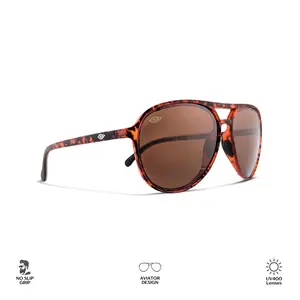 Mavericks Goose UV400 Polarized Lenses TR90 Flexible Frame No-Slip Nose Pads Aviator Design Retro Flair Sunglasses