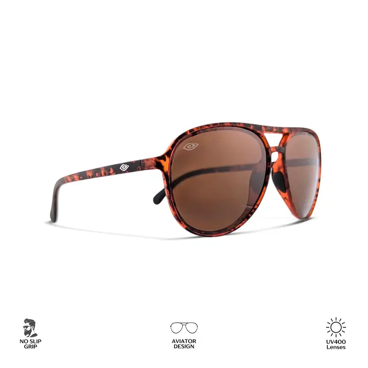 Mavericks Goose UV400 Polarized Lenses TR90 Flexible Frame No-Slip Nose Pads Aviator Design Retro Flair Sunglasses