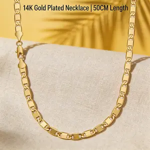 14K Gold Plated Anchor Mariner Chain Necklace, Unisex - (20 Inches)6MM | Perfect for Layering & Daily Wear | Tarnish-Resistant & Hypoallergenic Jewelry, The Perfect Gift for Him or Her