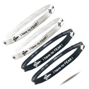 No Fear Soccer Headbands - Black and White, Unisex, 18 Inches Long, 1 Inch Wide, Silicone Gel Backing