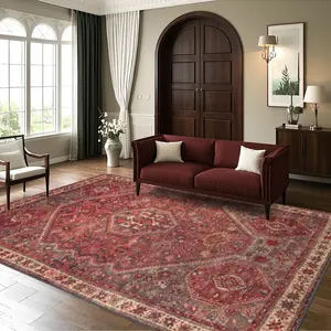 Velvet + Soft Comfort European Classical Persian Pattern Printed Carpet, Home Decor Carpet, Living Room Large Carpet Sofa Cushion Door Mat Coffee Table Cushion Bedroom Carpet Bedside Carpet Muslim Prayer Rugs