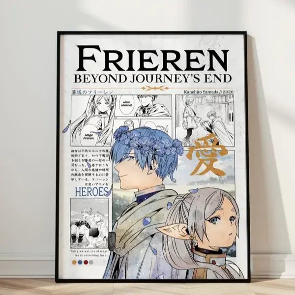 Frieren Beyond Journey's End Poster, Elegant Anime Art Print, Japanese Manga Wall Decor Gift (Unframed Print Only)