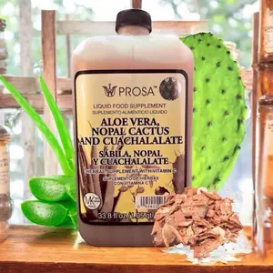 PROSA Aloe Vera Nopal Cactus Cuachalalate Herbal Supplement with Vitamin C for Digestive Immune Support 33.8 fl oz Liquid Formula Made in USA - Natural, Healthcare