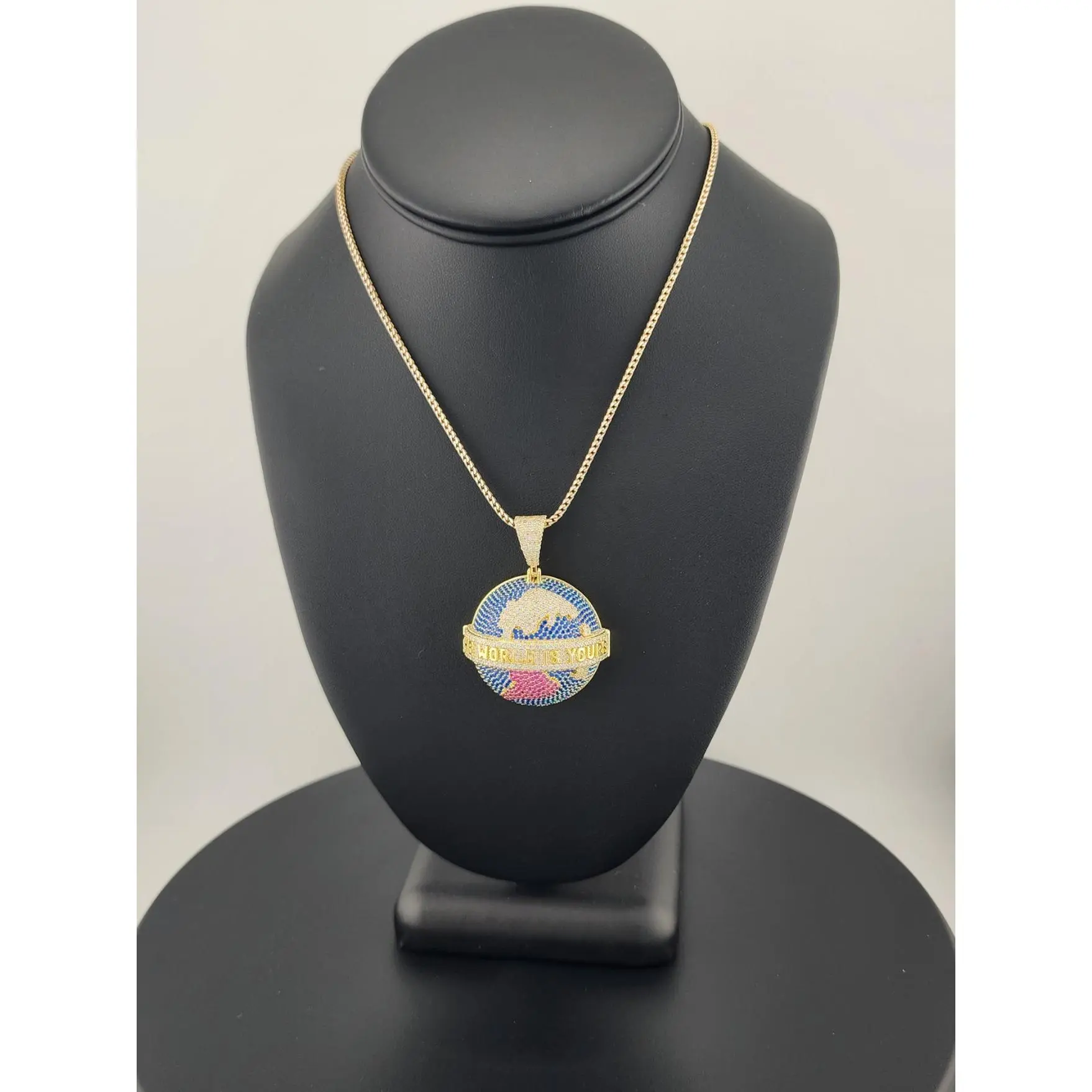 Sterling Silver 925 "The World Is Yours" Globe Necklace – Inspirational Pendant