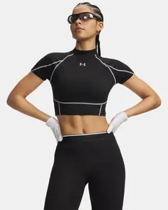 Under Armour HeatGear® Elite Women's Crop Mock Short Sleeve