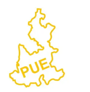 Mexican State Map Outline Puebla Vinyl Decal Sticker UV & Waterproof Bumper Window Laptop Automotive Water Bottle Gift accessories – YELLOW 6"