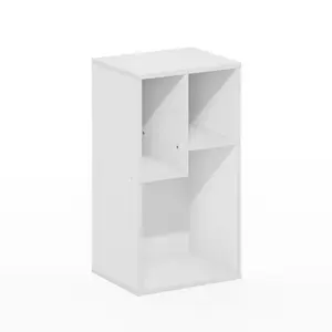 DALY Bookcase, 3-Cube Bookshelf, Cube Storage Bookcase with Irregular Compartments, 9.4 x 11.7 x 21.3, for Living Room Bedroom Home Office, White