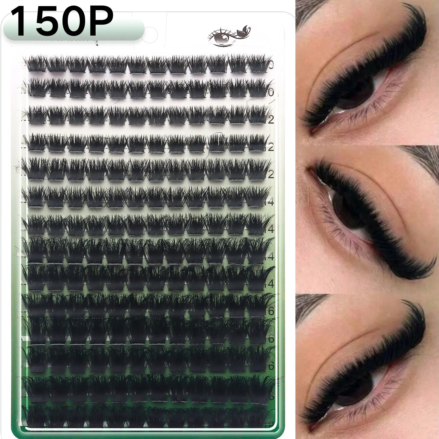 168 Clusters Of Fake Eyelashes, 150P, D Curl, 10-18mm Mixed Length, Natural Fluffy, 0.05mm Lightweight Reusable Eyelashes, Volumized False Eyelashes, Soft Fluffy Lashes, Suitable For Festivals And Parties, Pop On Lashes, Eyelash Cluster Set