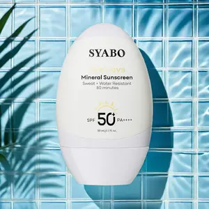 SYABO Facial Sunscreen, Mineral Sunscreen, Waterproof Facial Sunscreen Lotion, Calms Sensitive Skin, Effectively Blocks UV Rays, and Lasts Up to 12 Hours. It can be used for Daily Outdoor Sports and Beach Trips Skincare Comfort
