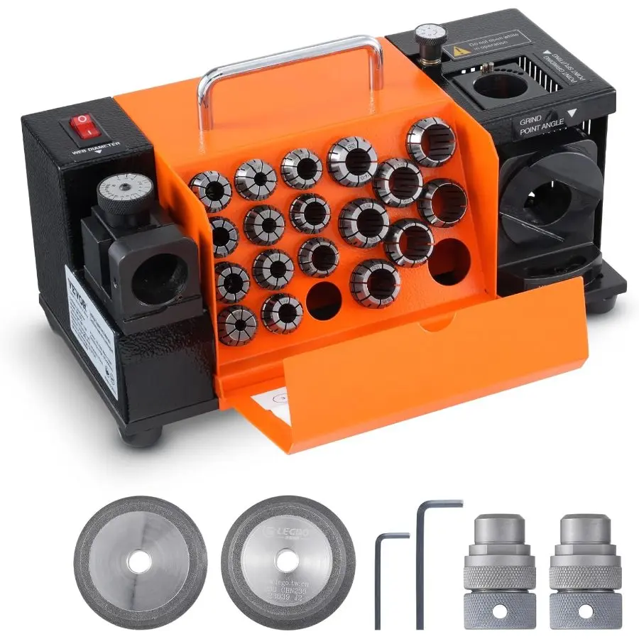 VEVOR Drill Bits Sharpener, MR - 13A Drill Bits Grinder Sharpener 3 ...