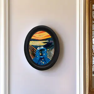 Vintage Art Style Abstract Screaming Pattern Artistic Decorative Home Item, Perfect for Halloween Christmas Thanksgiving Wall Decoration