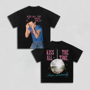 Harry Styles Kiss All the Time album 100%cotton unisex shirt 2026 Summer O-neck Men's Y2k Hip Hop Short Sleeve Tshirt fan gift