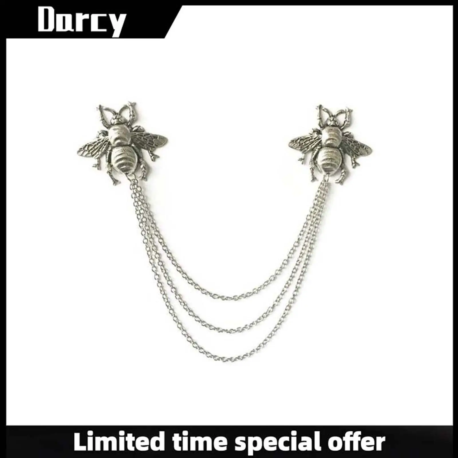 Sporingtok Y2K bee clothing collar pin chain unisex clothing accessories jewelry holiday gift
