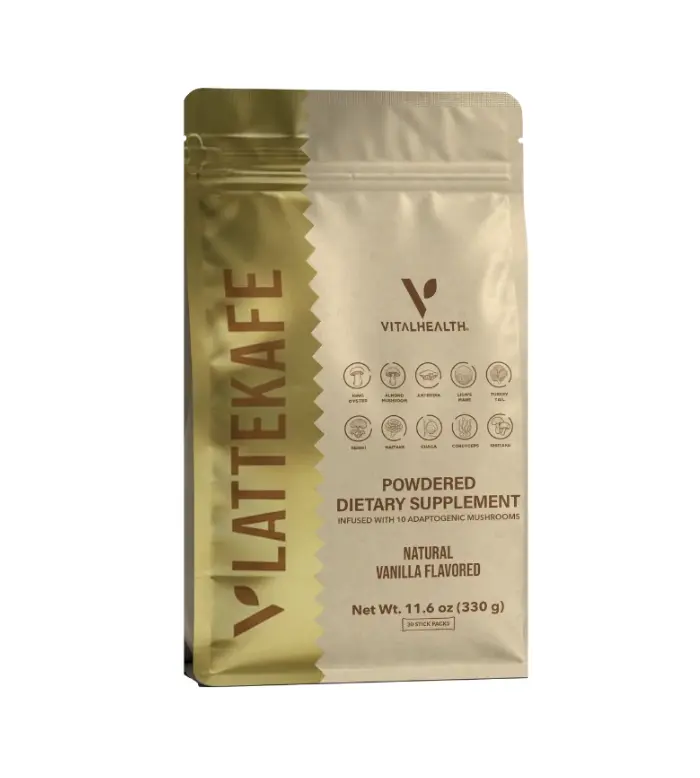 LatteKafe Powdered Dietary Supplement Natural Vanilla Flavored 11.6 oz 330 g Adaptogenic Mushrooms