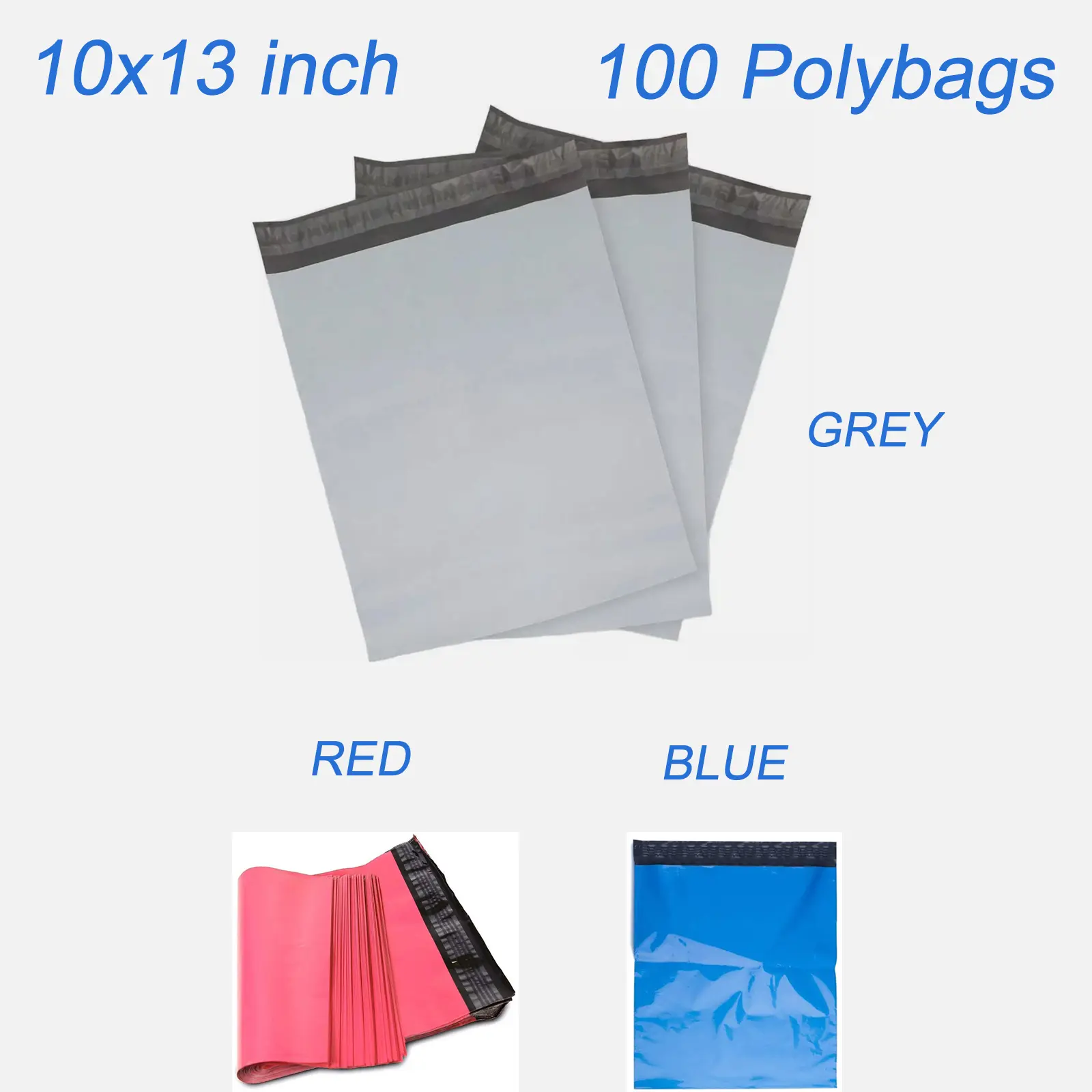 SJPACK Poly Mailers 10"x13" 100 Pcs - White Plastic Mailing Bags with Strong Self-Sealing Adhesive, Waterproof, Tear-Proof, Lightweight for Clothing, Books, Online Business Shipping Supplies