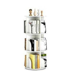 Rotating Bookshelf 3 Tier 360 Spinning Bookcase Floor Standing Revolving Book Shelf Storage Rack Narrow PVC Organizer for Small Space Bedroom Living Room Home Office White, Home Furniture and Household Product Search Terms for US Online Shopping