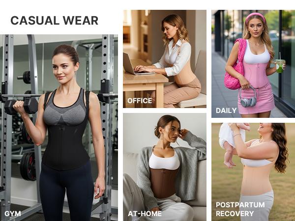 Shapellx AirSlim Steel Bones Core Control Latex Waist Trainer Vest