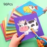 96-Piece Skill Activity Set, Paper Cutting Craft Kit with Child-Safe Scissors, for Paper Art and Fine Motor Skills Development