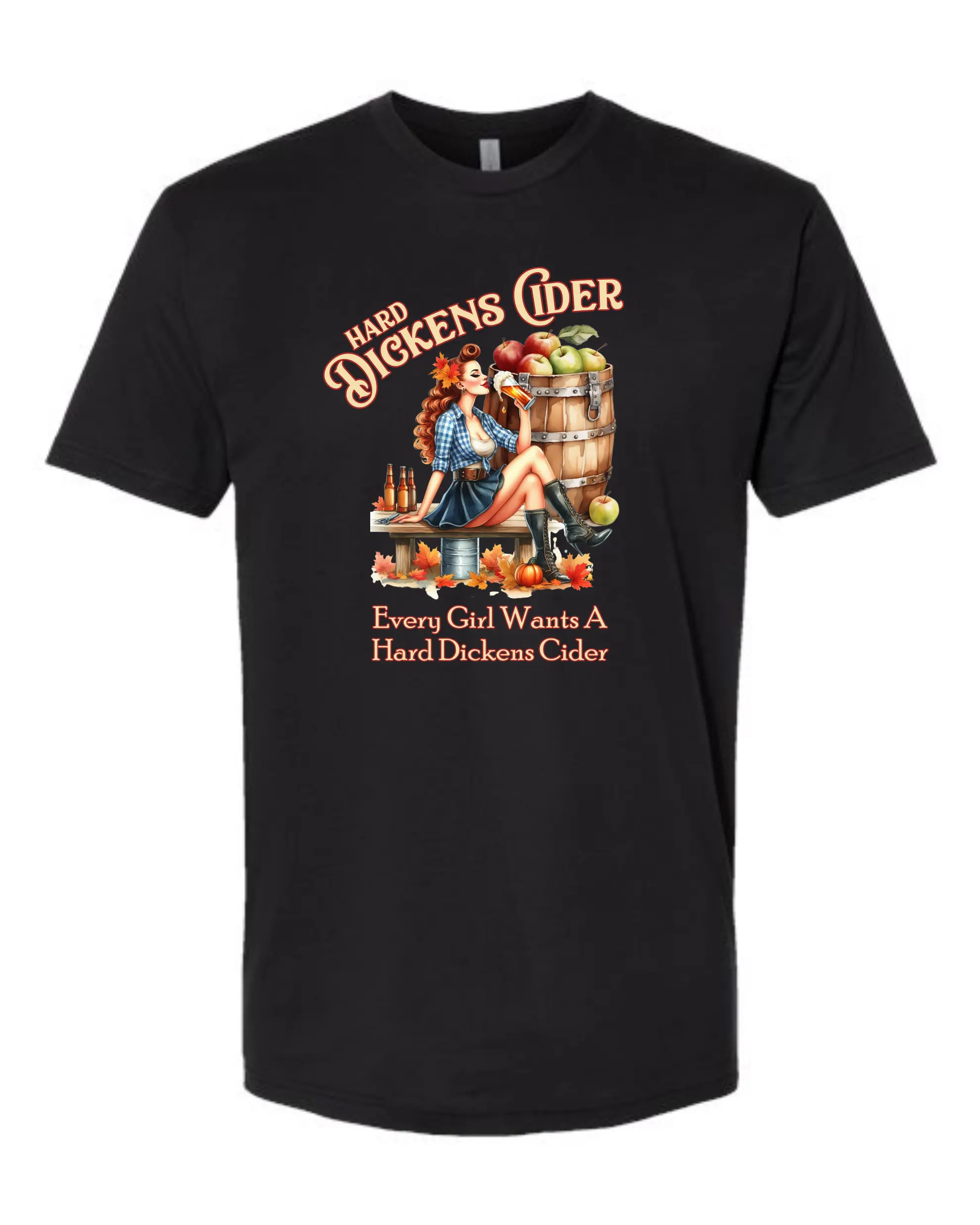 Hard Dickens Cider - Funny Fall Short Sleeve T Shirt For Men by RAW Customz Athletic