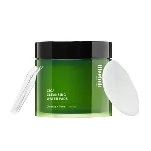 Meebak Cica Cleansing Water Pads 80 Pads / 175g - Rinse-Free, Hydrating, Gentle Cleansing for All Skin Types, Non-Toxic, Paraben Free, Natural Ingredients