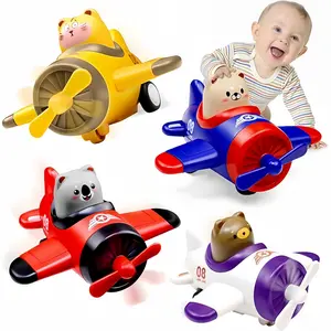 Cartoon Animal Plane Toy Car, Push-Along Play Vehicle for 12-18 Months & 1-3 Toddlers, Perfect 1st Christmas Gift for Boys & Girls