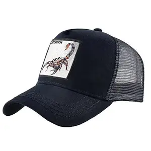 Summer Trucker Hat Men Black Scorpio Baseball Cap Mesh Snapback Caps. Women Animal Embroidery Hats (Black) …