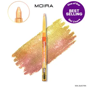 Moira | Supernova Multichrome Gel Eyeliner | Smooth gel texture, Built-In Sharpener, Water & Smudge-Proof | Shade (004, Electra) | Upto 12hrs