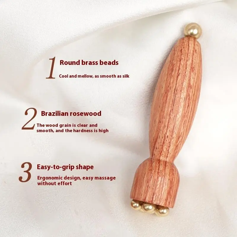 Wooden traditional Chinese medicine acupoint massager, targeting eye bags, dark circles, and sensitive skin, Relaxation aid, equipped with facial and eye massage sticks, suitable for eye care and acupoint pressing