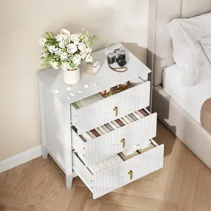 Gaomon Fluted Narrow Storage Cabinet, 27-in Wide Cabinet Storage Organizer with Anti-Tip Safe & Easy Setup, for Bedroom, Living Room Use