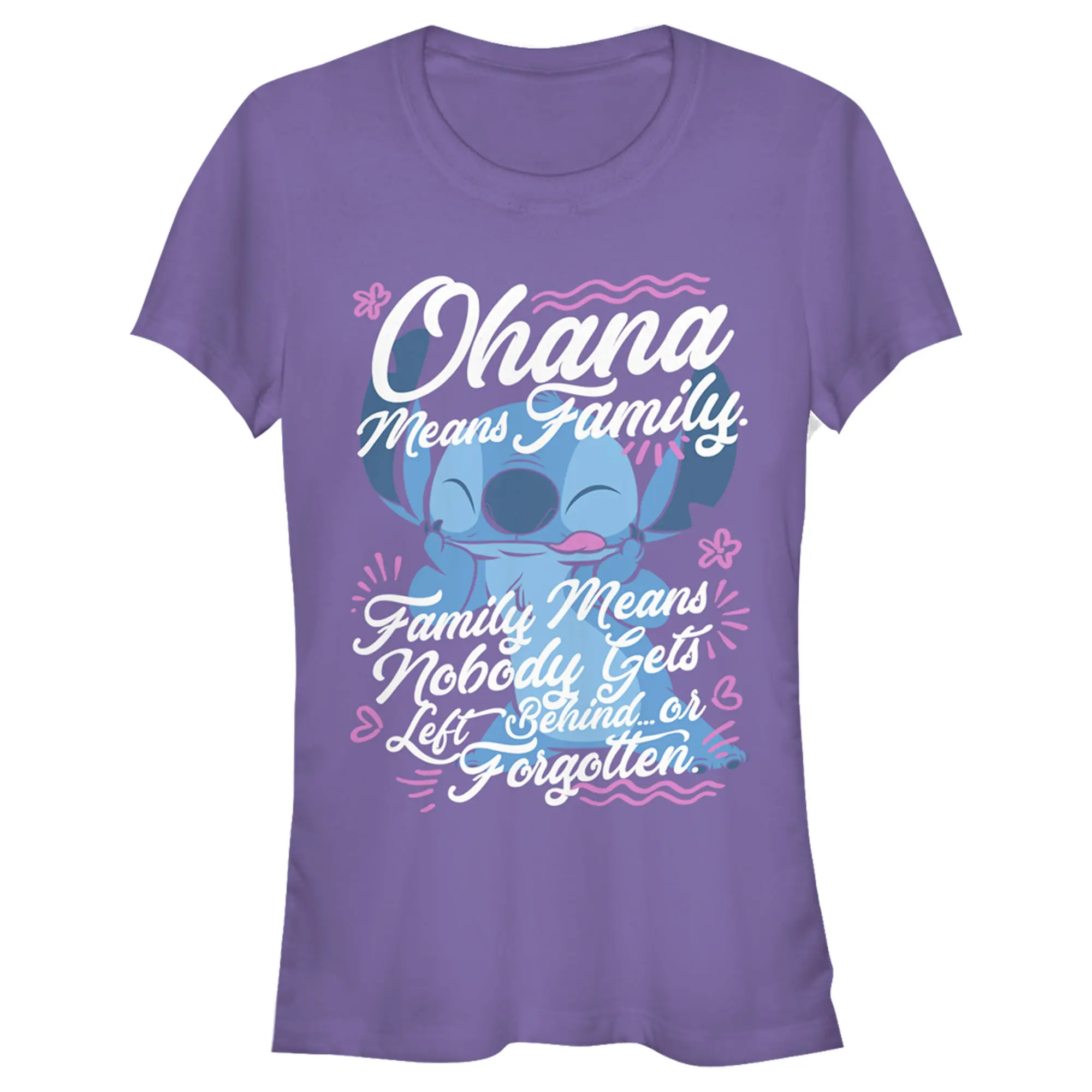 Juniors Womens Lilo & Stitch Ohana Means Family T-Shirt