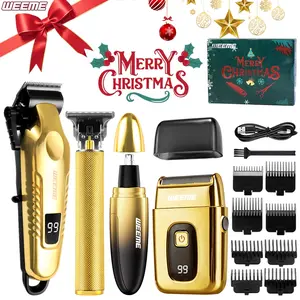 Weeme Professional Electric Hair Clipper Set for Men, 3-In-1 Beard Trimmer & Electric Shaver, LCD Display, USB Rechargeable, Wireless, Hair Clipper Kit
