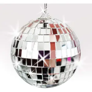 4 Inch Mirror Disco Ball -  Disco Ball with  String for Parties, Birthdays, and Weddings - 90's Disco Party Decorations and Supplies, Ceiling Decor Disco Accessories