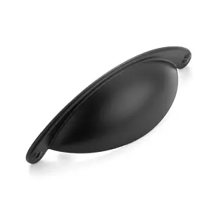 Ravinte Drawer Pulls Flat Black Cabinet Cup Pulls Kitchen Hardware Cabinet Handles Drawer Handles Knobs