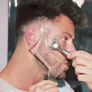 8-in-1 Clear Beard Shaping Tool with Comb, Beard Guide Shaper, Multifunctional Styling Template for Goatee, Moustache and Sideburns, Grooming Tool, Beard Grooming Kit, Hair Cutting Accessories #GLOBAL PICKS