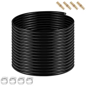 328ft Copperhead Weighted Pond Hose, 3/8" Sinking Aerator Tubing with Brass Fittings & Clamps, Flexible Fish-Safe Line for Pond Air Pumps, Diffuser Systems, Water Features
