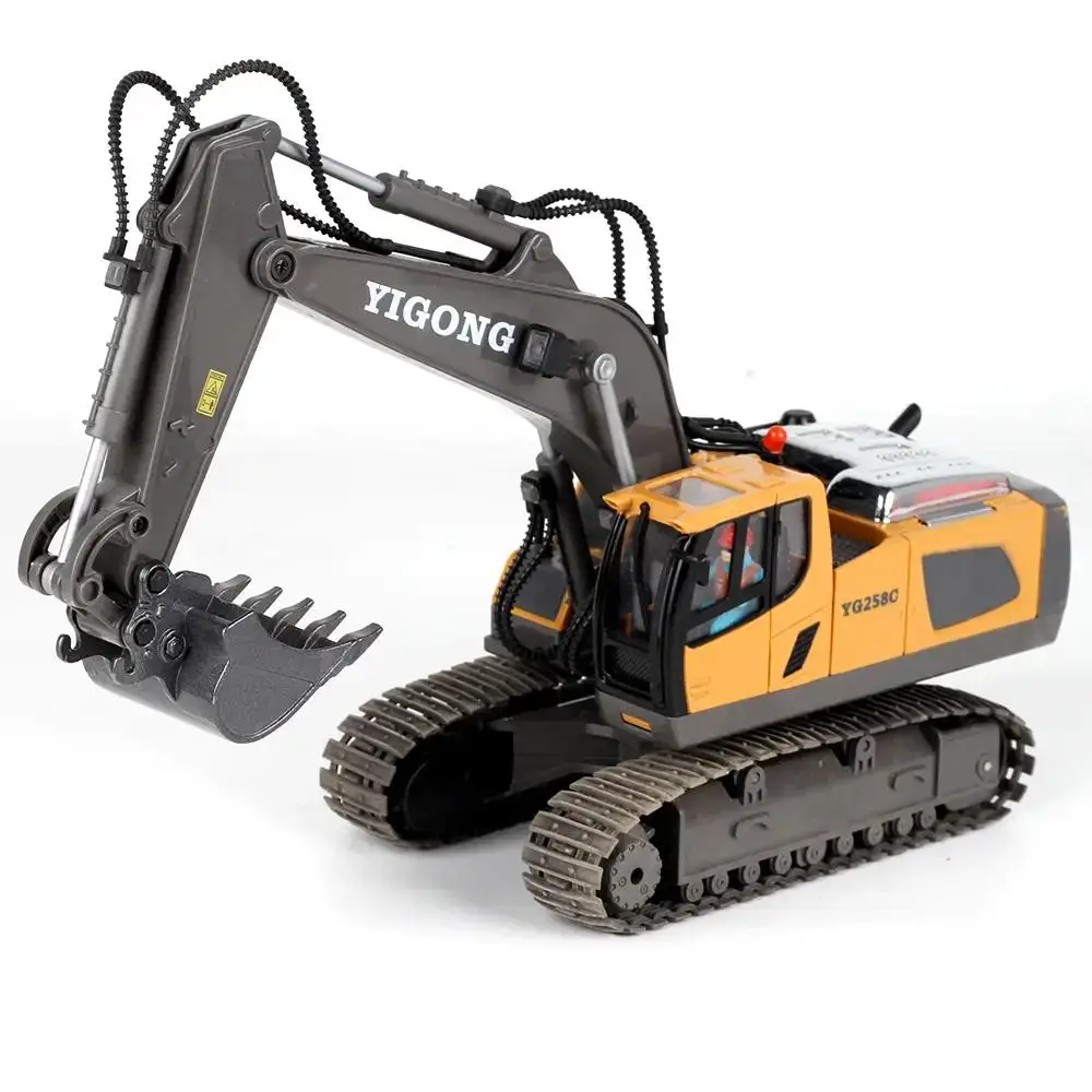 Alloy Excavator Model Toy (1 Set), 1:20 Rotatable Remote Control Construction Vehicle Model Toy