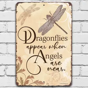Dragonflies Appear - Classic Dragonfly Garden Decor, Dragon Fly Outdoor Wall Art, Fence And Patio Decoration And Gift Idea, 12X18 Use Indoors Or Outdoors Durable Vintage Metal Sign