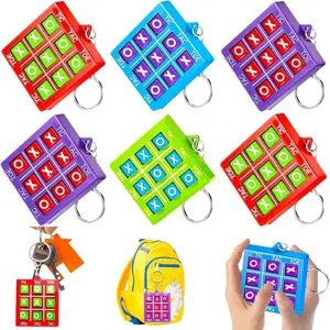 16 Pcs Tic Tac Toe Game Keychain Party Favors for Kids 4-8 8-12 Goodie Bags Stuffers Treasure Chest Prize Box Toys for Kids Classroom School Rewards Party Bags Birthday Return Gift Pinata Fillers Bulk