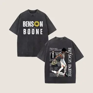 Retro Limited Benson Boone Album T-Shirt Wash, American Heart Tour Unisex Oversized Cotton Washed Tee, Music Graphic Vintage Merch, Men Gifts