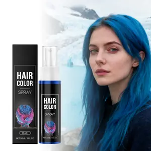 Blue Temporary Hair Spray — gentle moisturizing formula, color appears quickly, fashionable colored hair tones, convenient hair spray