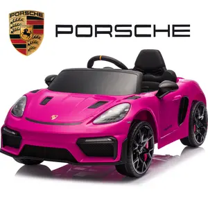 Segmart Porsche 718 12V Electric Ride-On Sports Car for Kids, Remote Control, 4-Wheel Suspension, Bluetooth Music, LED Lights, Safety Belts, Perfect Gift for Toddlers Ages 3-6