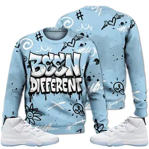 11 Legend Blue Sweatshirt, Legend Blue 11s Shirt, Drip Been Different Unisex Sneaker Color Match Shirts Fabric Fit