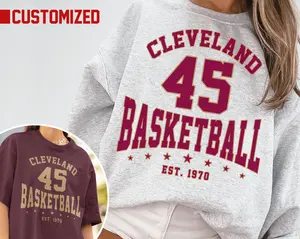 Customized Cleveland Cavalier Sweatshirt T-shirt Cavaliers Sweater Cleveland 1970 Cavaliers T-shirt Vintage Cleveland Basketball Fan