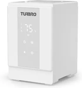 TURBRO 4L/1Gal 304 Stainless Steel Steam Humidifier, Warm Mist Humidifier for Bedroom Baby Nursery, 500 mL/h Output, Dishwasher Safe, Easy to Clean, ETL-certified Sleep Mode 1-12h Timer, GLS04