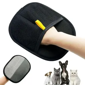 Pet Hair Remover Glove, Electrostatic Removal Gloves for Pet Hair, Pet Hair Removal Gloves double-sided grooming mitt Pet Hair Removal Gloves with Brush Efficient Pet Hair Removal Glove Electrostatic Cat Hair Removal Gloves