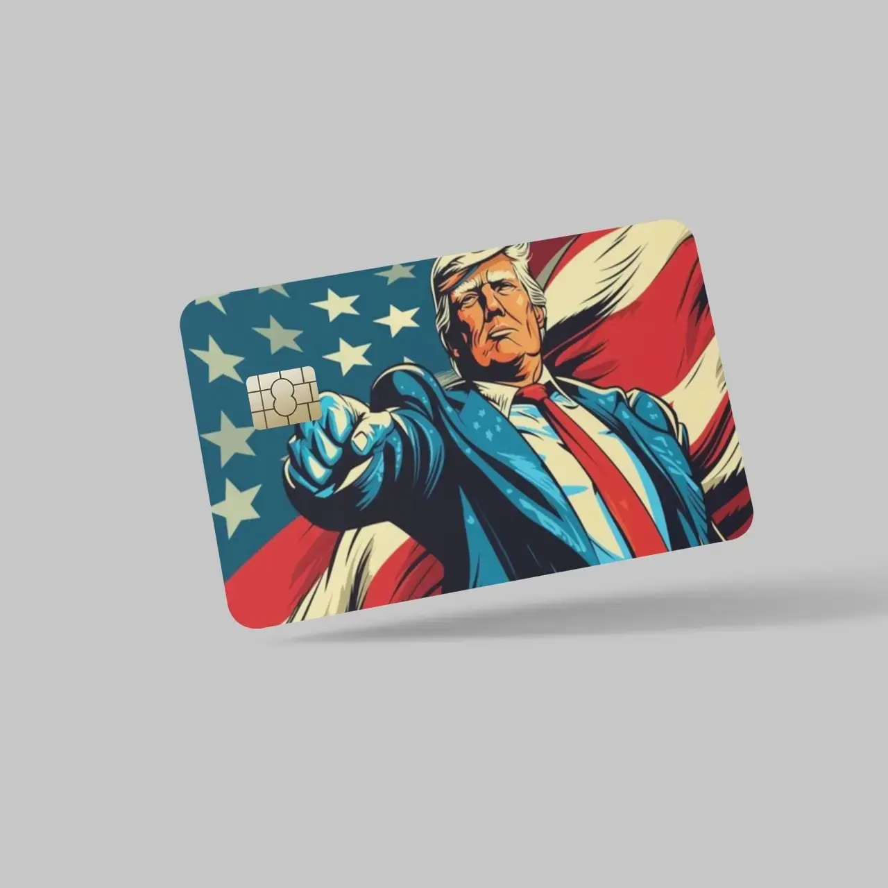 DONALD TRUMP Credit Card Skin 2-Pack Precision Cut Scratch Resistant for Mayor Cards Easy Application Stylish Protection with Bear Design Halloween Edition American Flag Design
