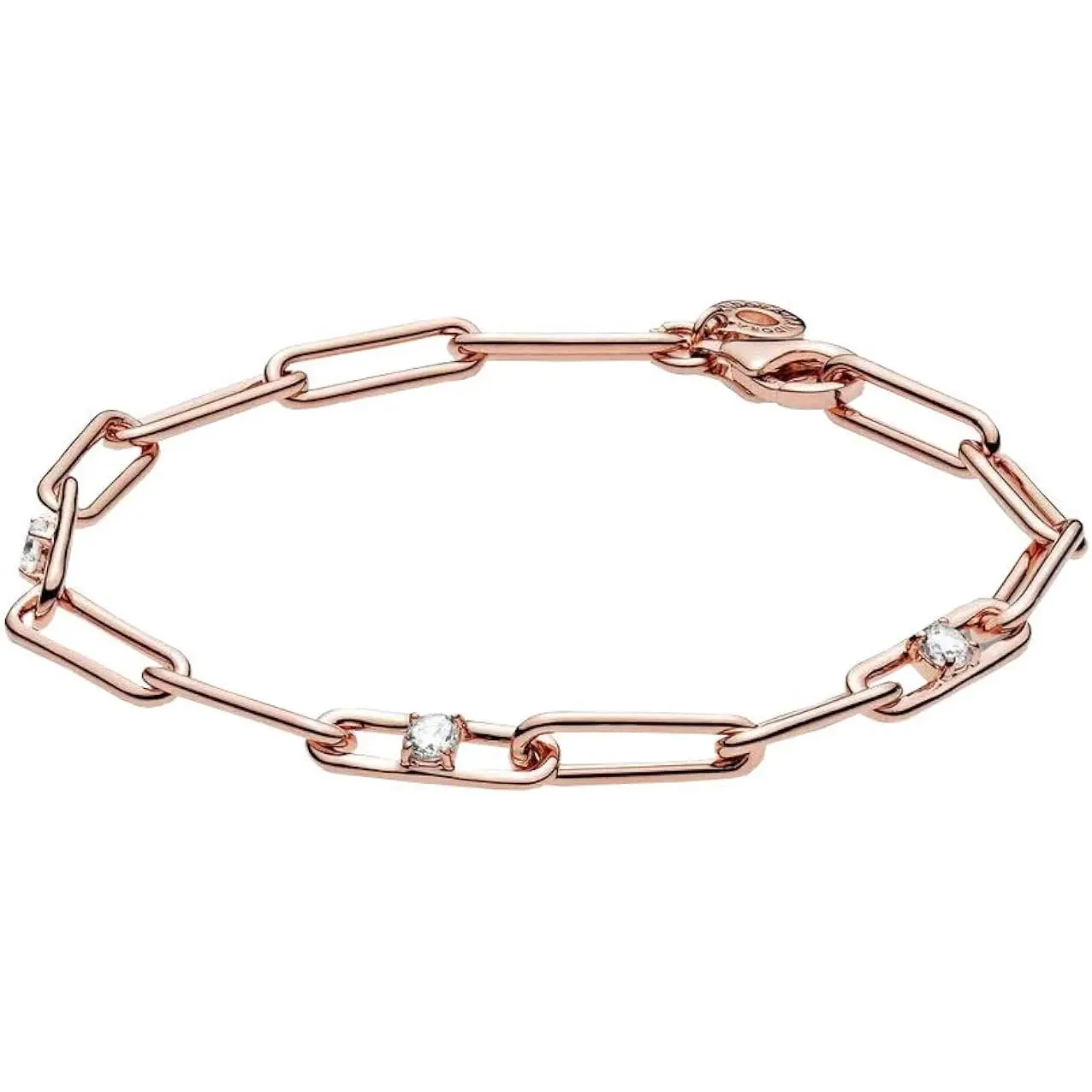 PANDORA Link Chain & Stones Bracelet 589177C01-16, Classic, Adults, Link Bracelet, Sparkly Silver Bracelets & Anklets
