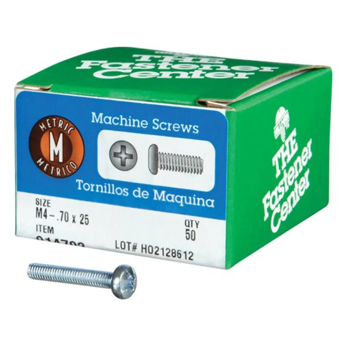 212 MAIN M4 Steel Machine Screws, Zinc-Plated Corrosion-Resistant Pan Head Phillips Drive, 0.70x25mm (0.70x25in), Box of 50, Indoor/Outdoor for Sailing & Water Sports