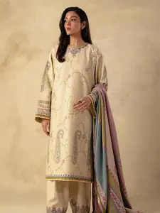 Designer Dress  - 3 PC Embroidered Lawn Suit Ready to Wear With Machine Embroidery